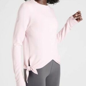 Athleta Samsara Nirvana Side Tie Pink Long Sleeve